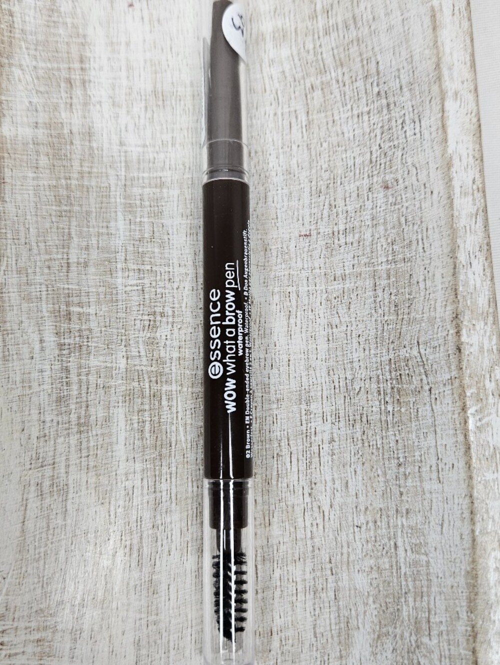 NWT essence Wow What A Brow Pen Waterproof 02 Brown Dual Ended Spoolie New